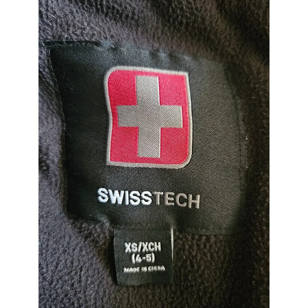 SwissTech Boys Black and Green Winter Jacket Fleece Lined Winter Coat XL (14-16)
